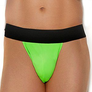 Men's Thong with Wide Elastic Waistband Lime Green